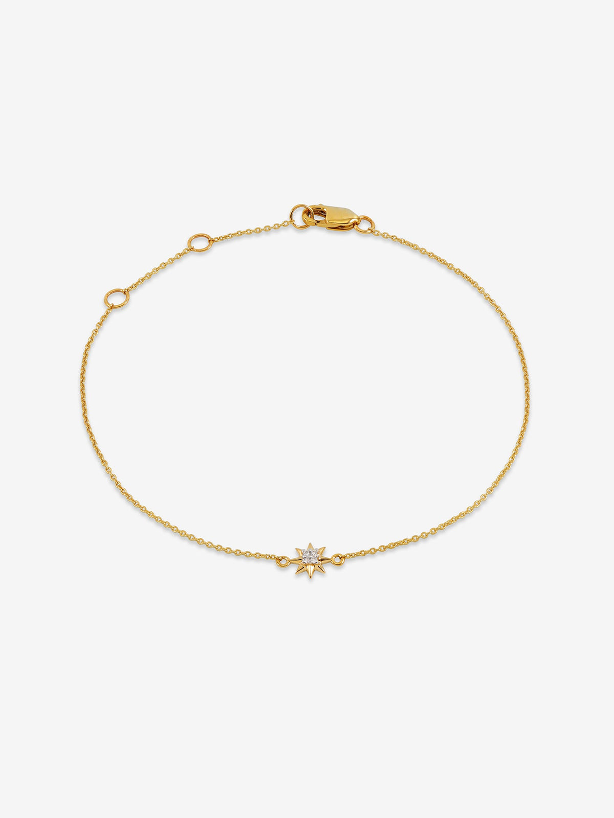 Solid Gold And Diamond North Star Bracelet