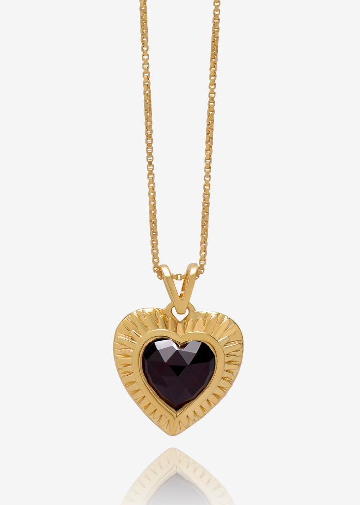 Silver Little Heart Necklace w/ Garnet – Stefanie Sheehan