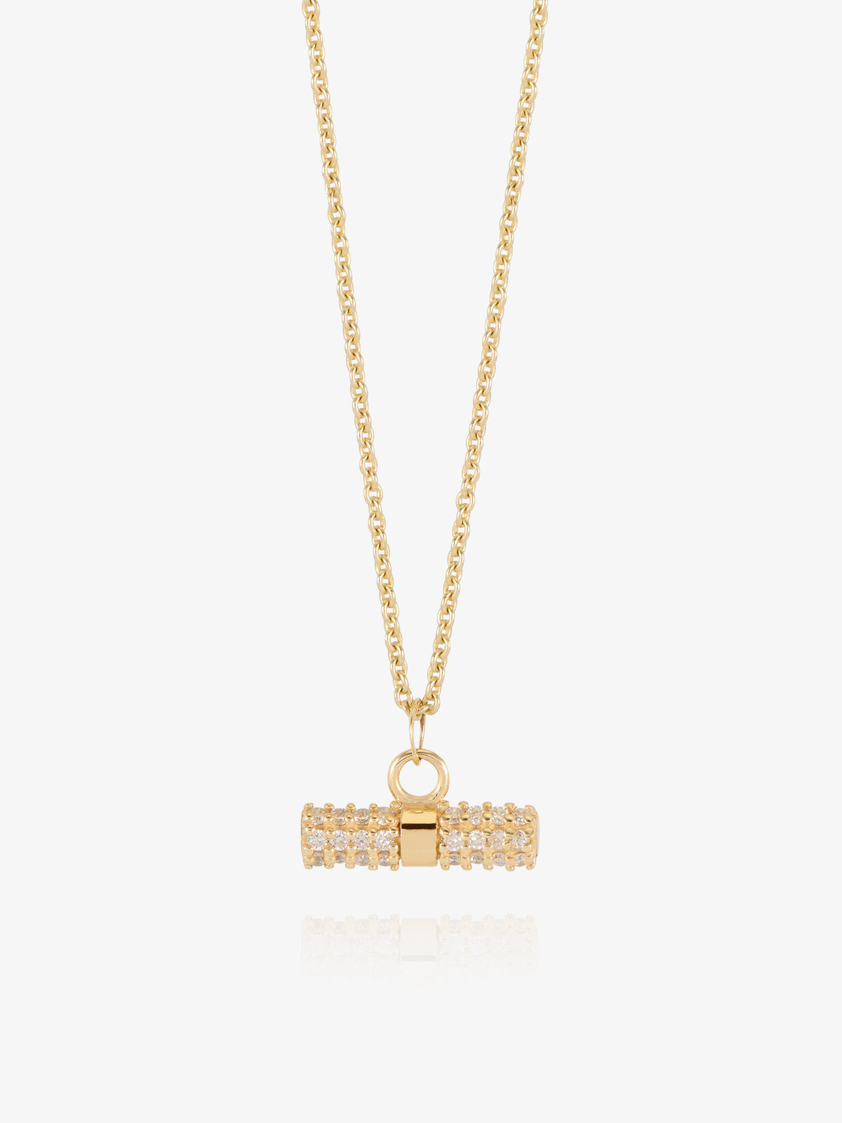 Solid Gold and Diamond T-Bar Necklace