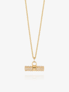 Solid Gold and Diamond T-Bar Necklace