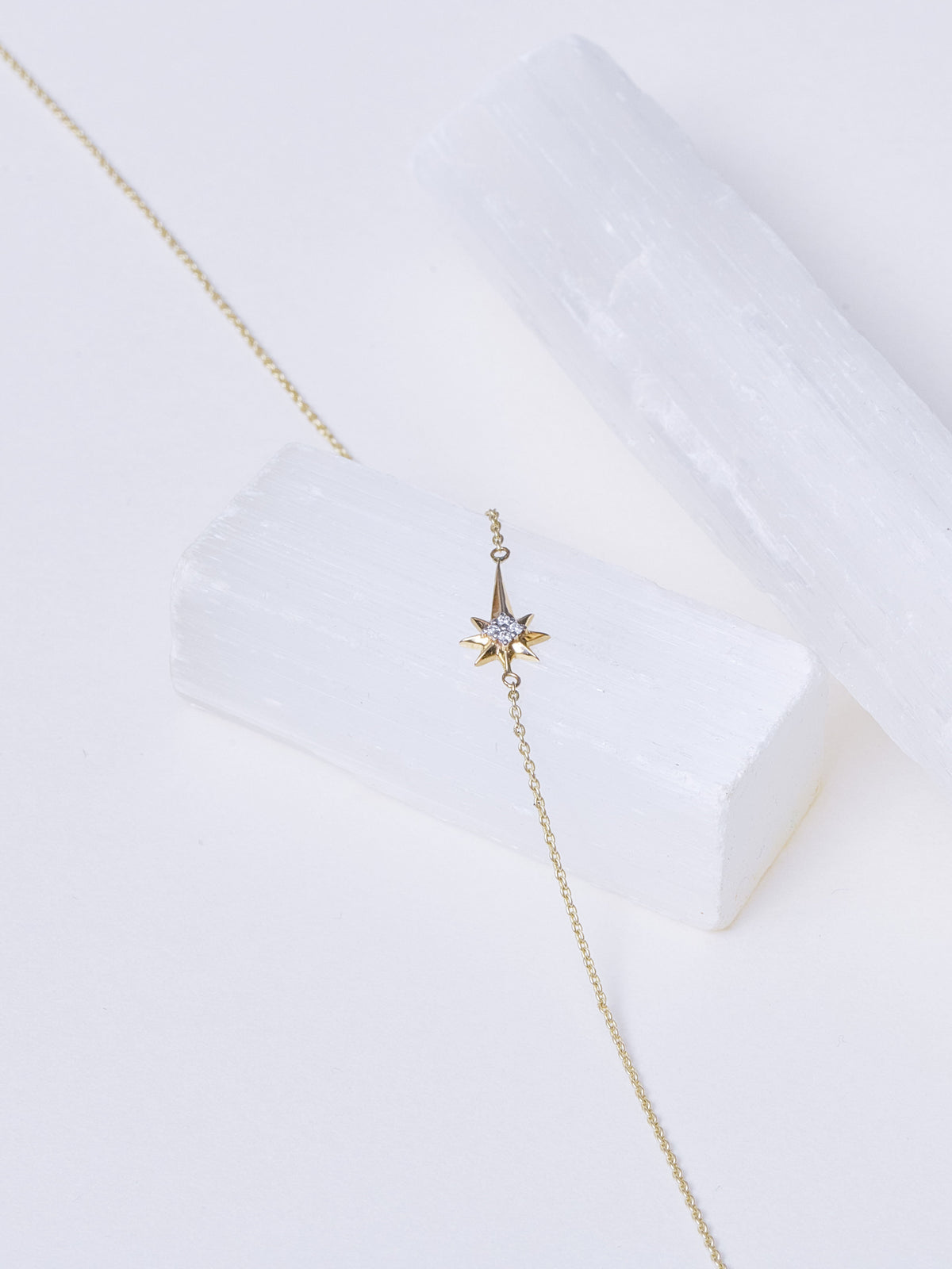 Solid Gold And Diamond North Star Necklace