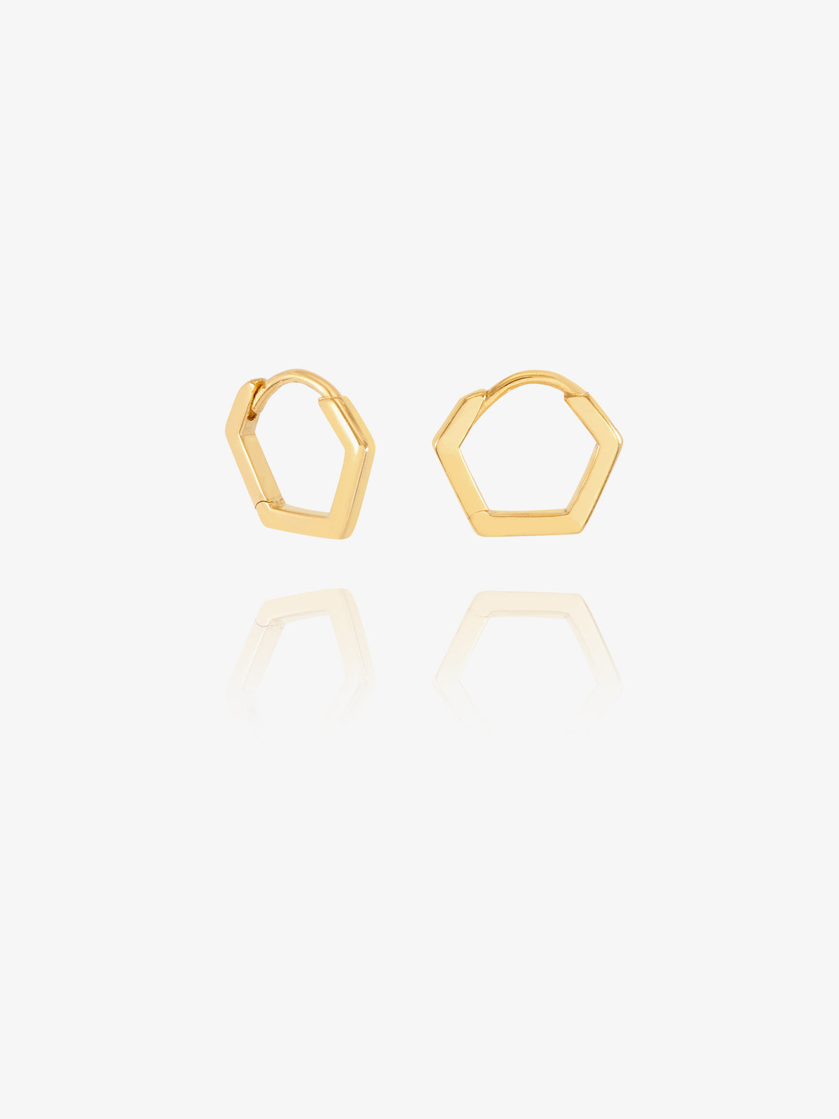 Hexagon Huggie Hoop Earrings