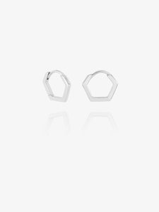 Hexagon Huggie Hoop Earrings