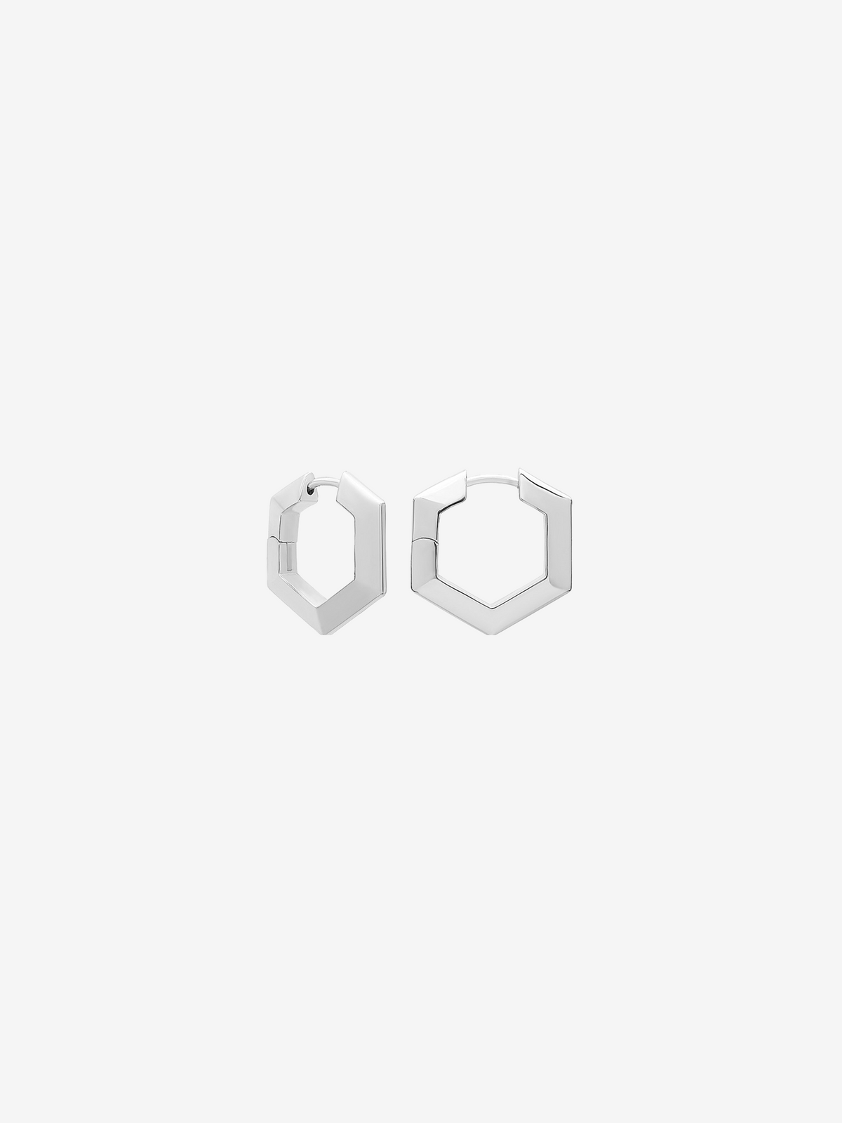 Mini Bevelled Hexagon Hoop Earrings