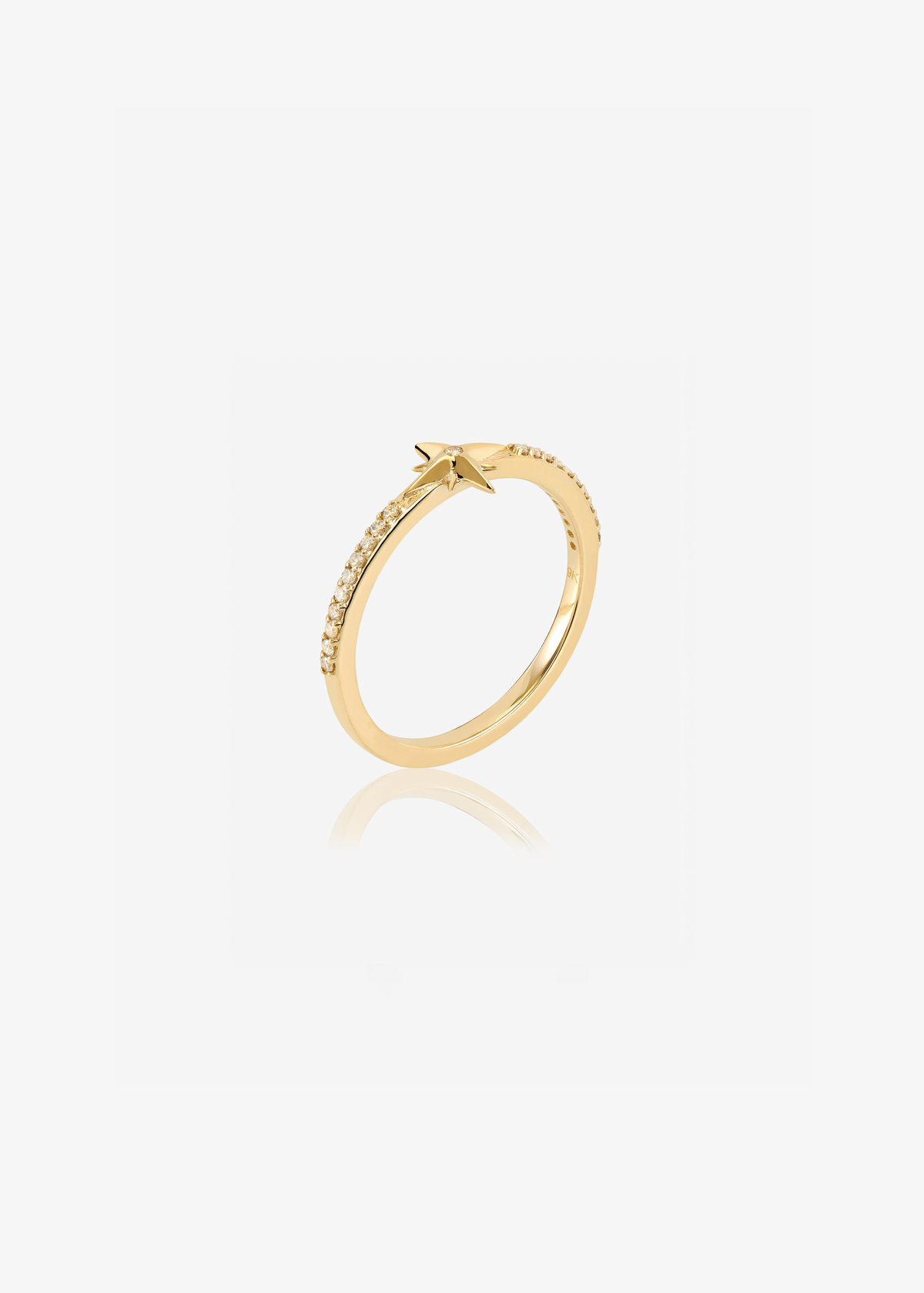 Solid Gold And Diamond North Star Ring