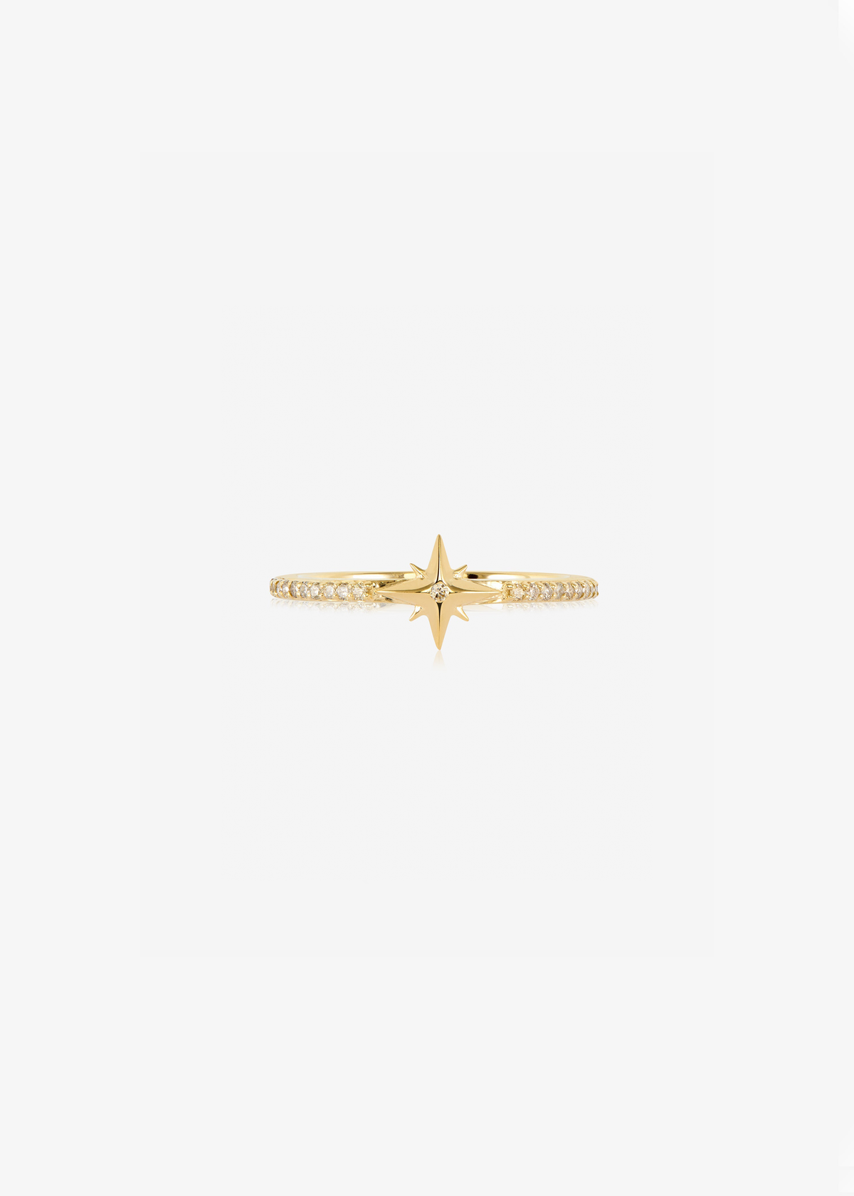 Solid Gold And Diamond North Star Ring