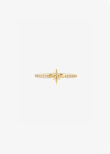 Solid Gold And Diamond North Star Ring