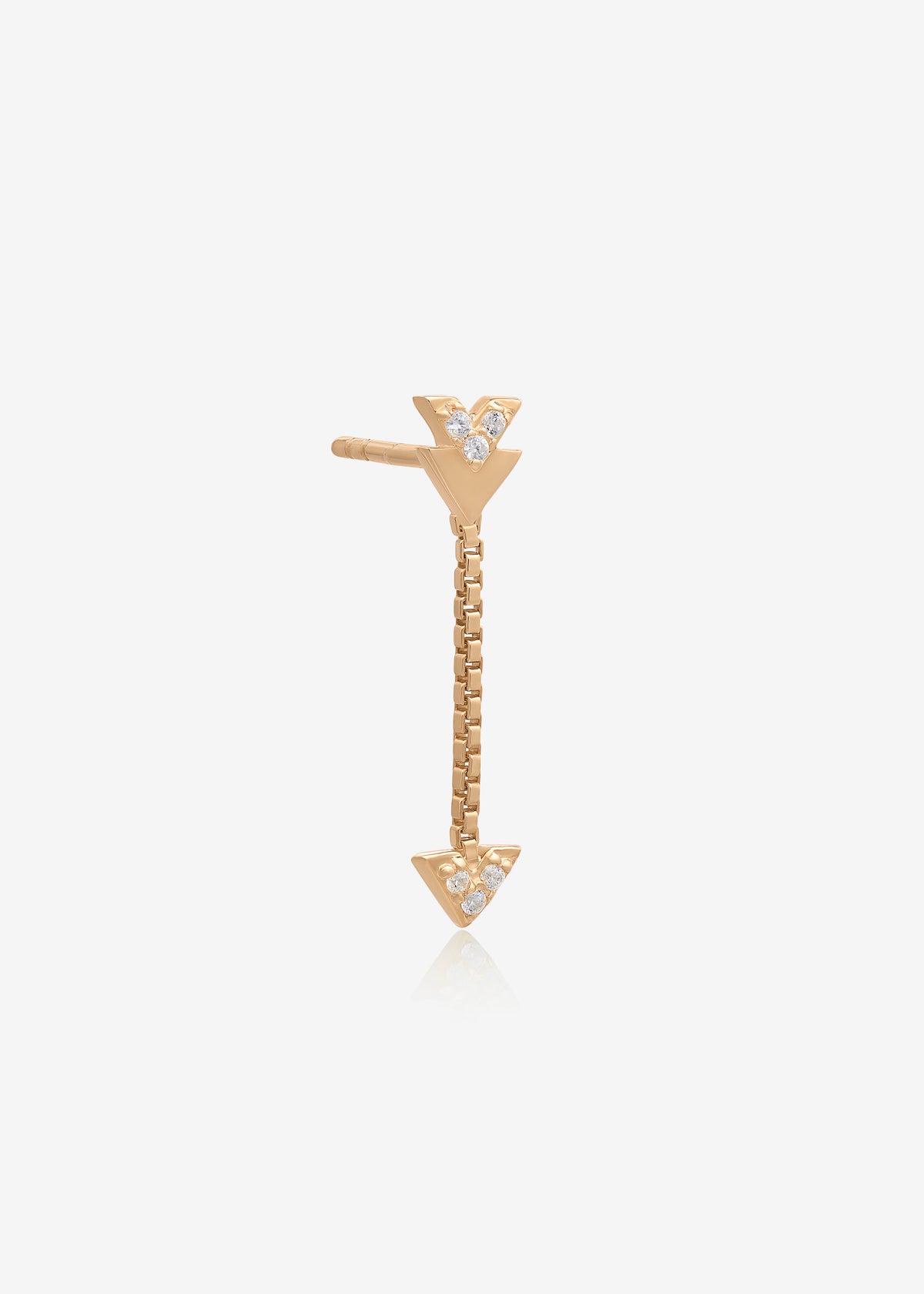 Single &#39;Lovestruck&#39; Solid Gold Diamond Arrow Drop Earring