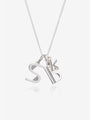 Art Deco Family Initial Necklace Silver