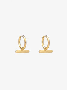 Mini T-Bar Huggie Hoop Earrings