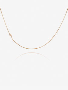 Solid Gold and Diamond Lightning Bolt Necklace