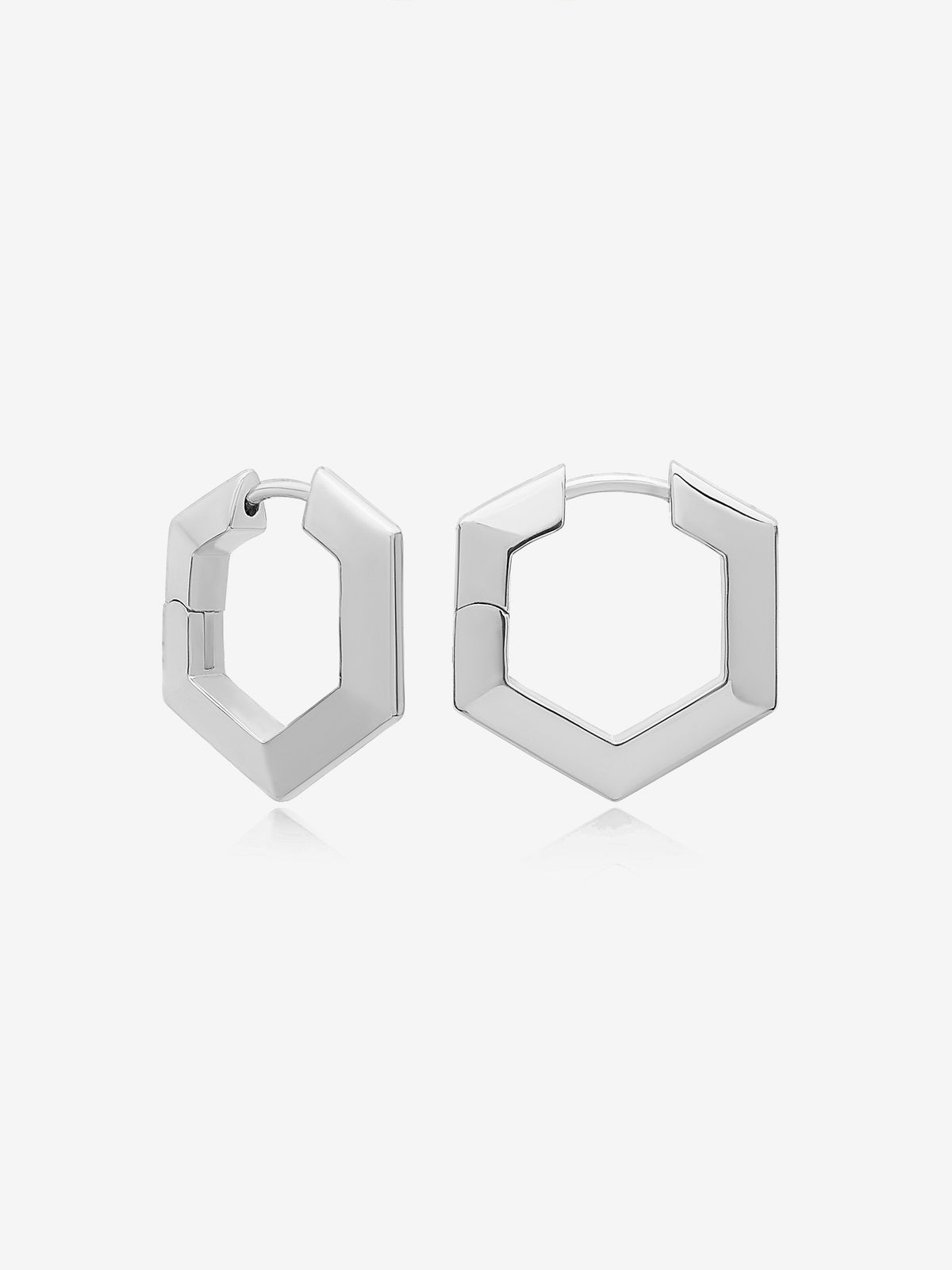 Medium Bevelled Hexagon Hoop Earrings