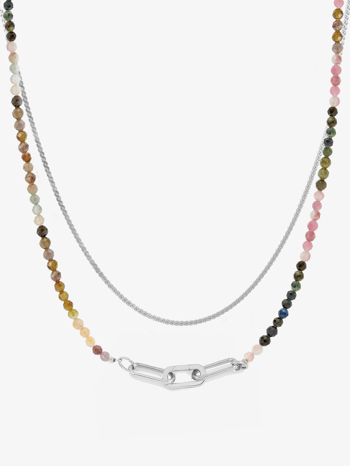 Styled Tourmaline Gemstone and Serpentine Layered Set