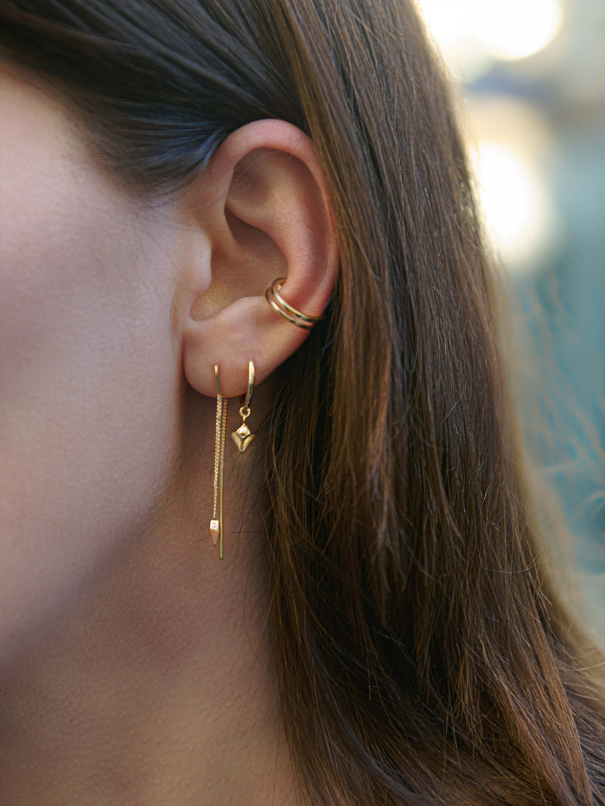 Arrow Spike Huggie Hoop Earrings